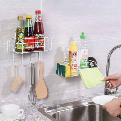 Perforation-Free Wall-Mounted Dishwashing Supplies Sponge Cloth Rack